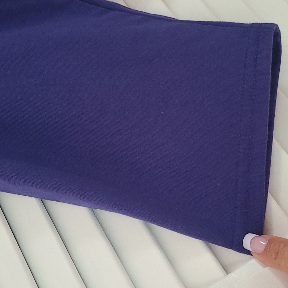 Just My Size V Neck w/Ruffles Tunic Blouse Top. Size 2X.  Purple  NWT - Picture 4 of 8
